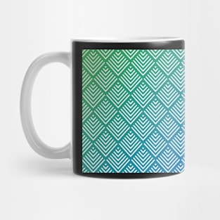 Geometric Blue and Green Pattern Mug